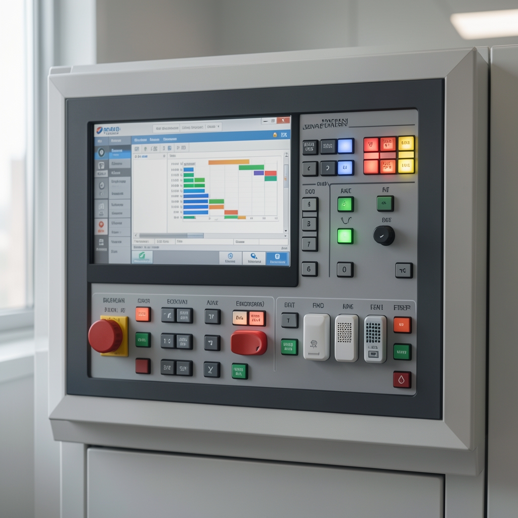 Modern ev otomasyon kontrol paneli ve akıllı güvenlik sensörleri